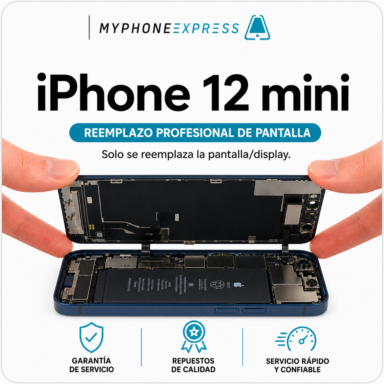 Cambio de pantalla iPhone 12 Mini en Providencia - My Phone Express