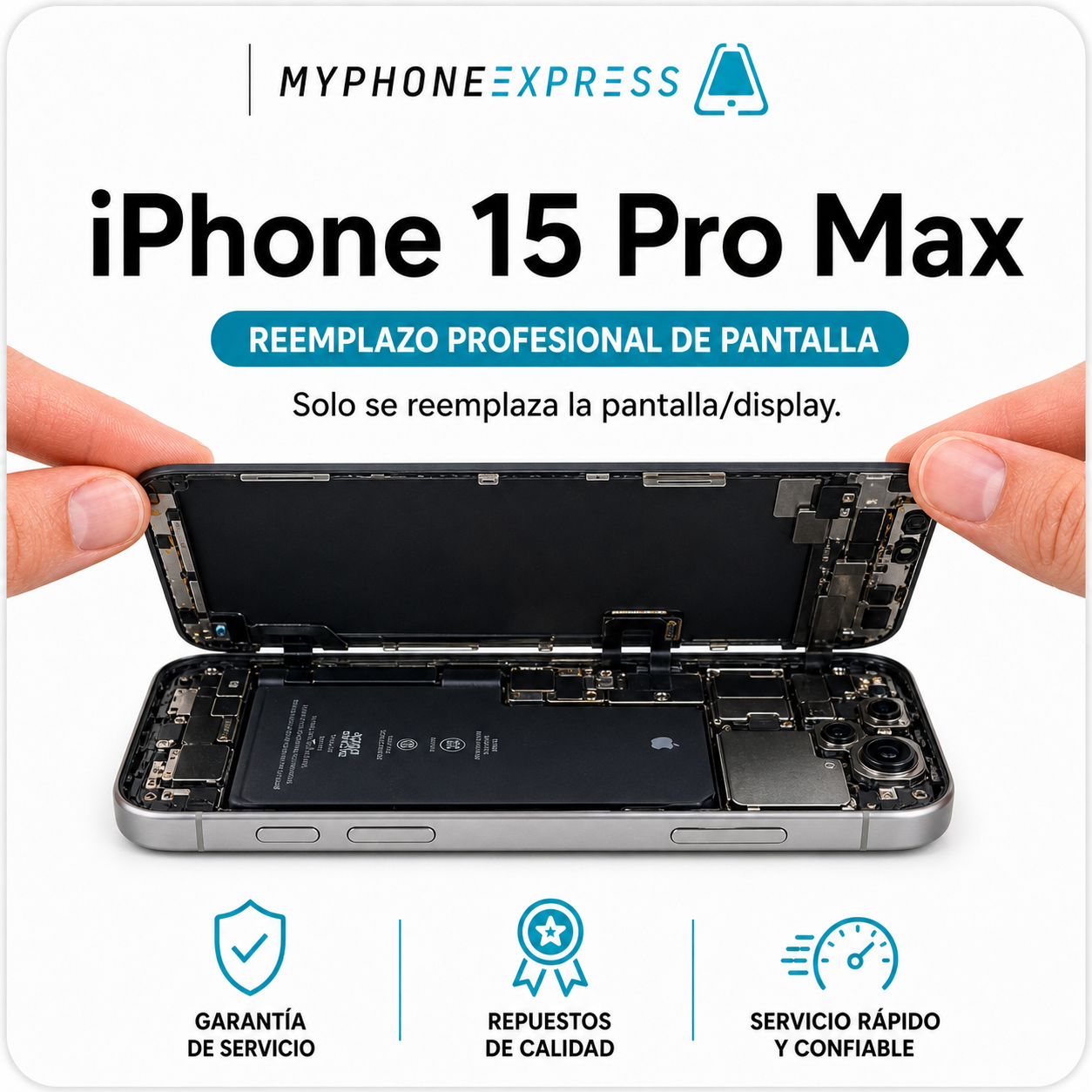 Cambio de pantalla iPhone 15 Pro Max en Providencia - Phonex