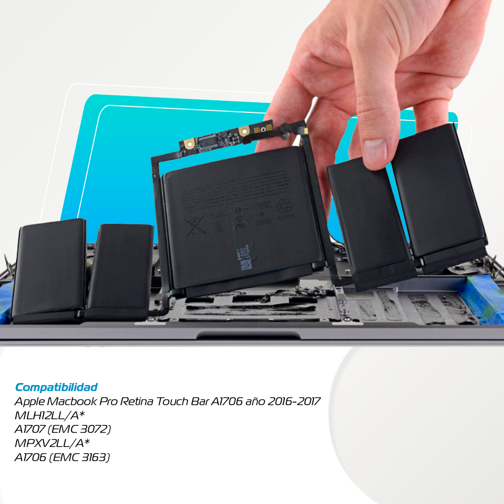 Batería para MacBook Pro Retina 13” Touch Bar A1706 (Año 2016-2017) - Phonex