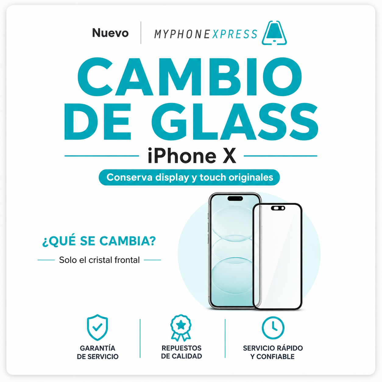 Cambio de Glass iPhone X - Providencia - Phonex