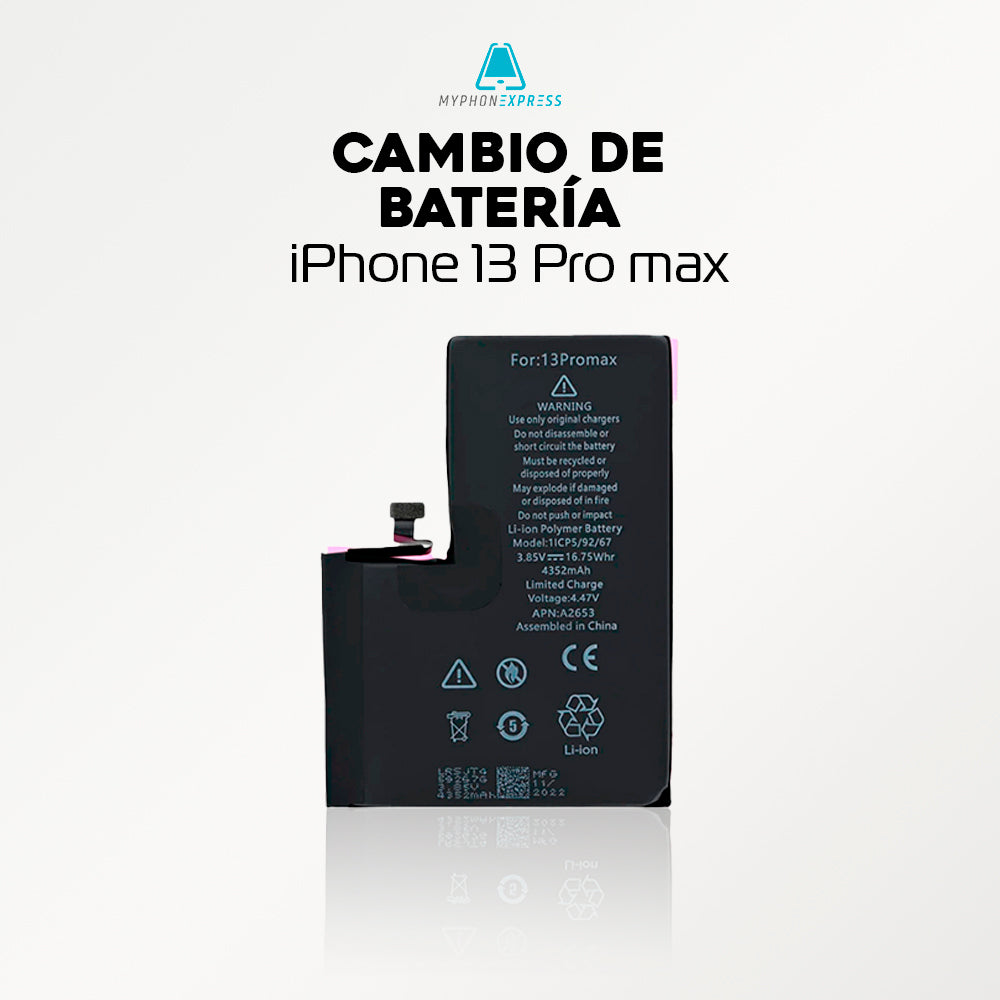 Cambio de Batería iPhone 13 PRO MAX (incluye instalación)